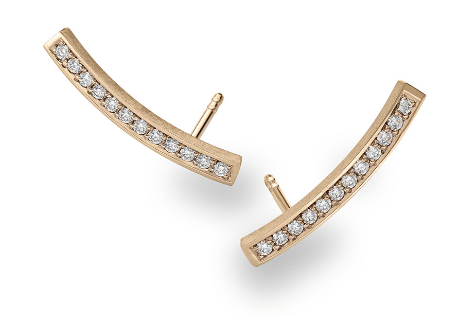 Elegante Ohrstecker mit Diamanten aus der Schmuckwerk Kollektion, erhältlich bei der Brune Schmuckmanufaktur.